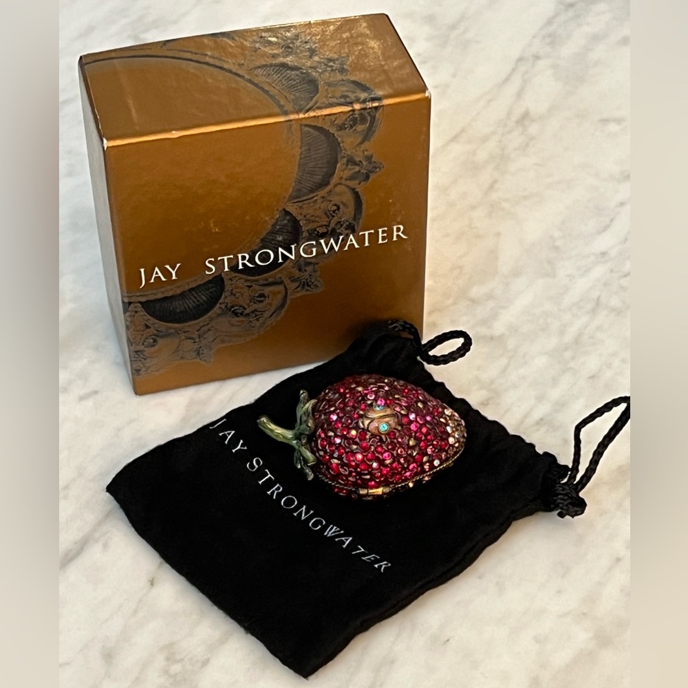 Jay Strongwater Strawberry Trinket Box
